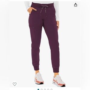 Medcouture Jogger Scrub Pants Size Medium Petite. Color- Maroon